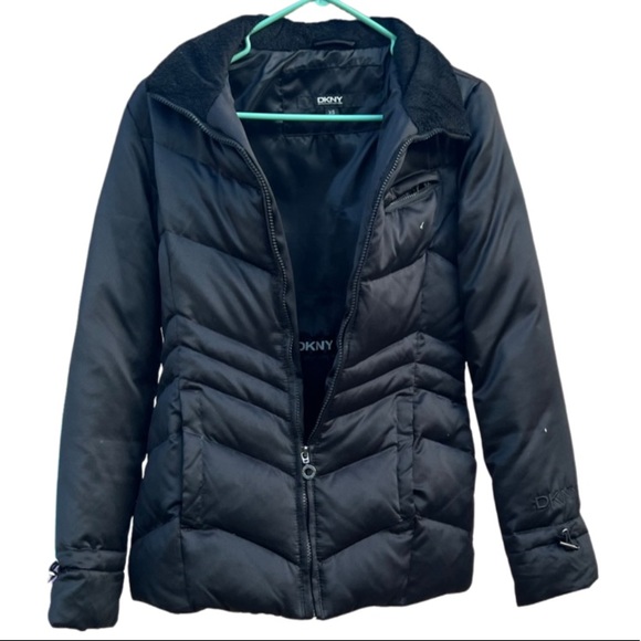 DKNY Down Puffer Jacket Waterfowl Coat Long Winter Coat Long puffer Jacket - Picture 1 of 14